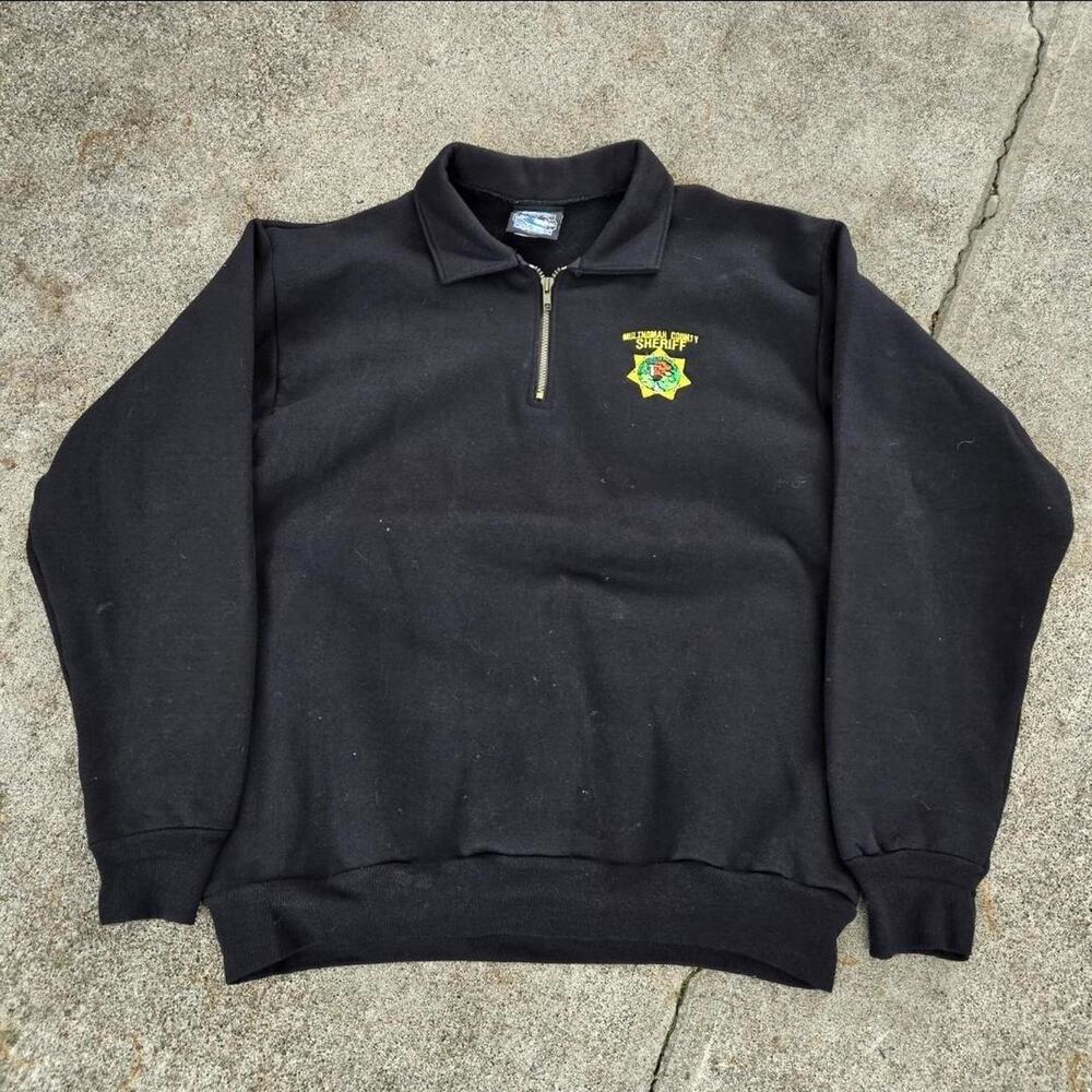 Vtg MULTNOMAH COUNTY SHERIFF Portland Law Enforcement 1/4 Zip Sweatshirt L USA